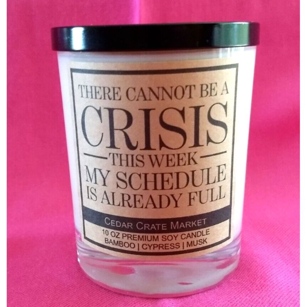 Cedar Crate Market Candle Premium Soy Wax There Cannot Be A Crisis This Week NEW